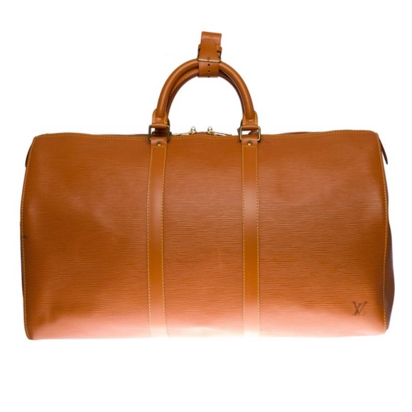 Louis Vuitton Keepall 50 Travel bag in cognac épi leather